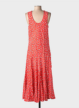 Robe longue imprimé fantaisie sans manche rouge SINOE BY BAMBOO'S femme