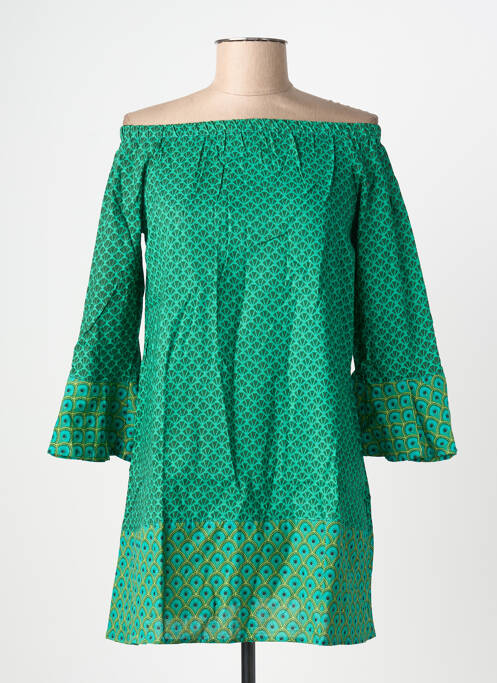 Tunique manches longues imprimé fantaisie vert SINOE BY BAMBOO'S femme