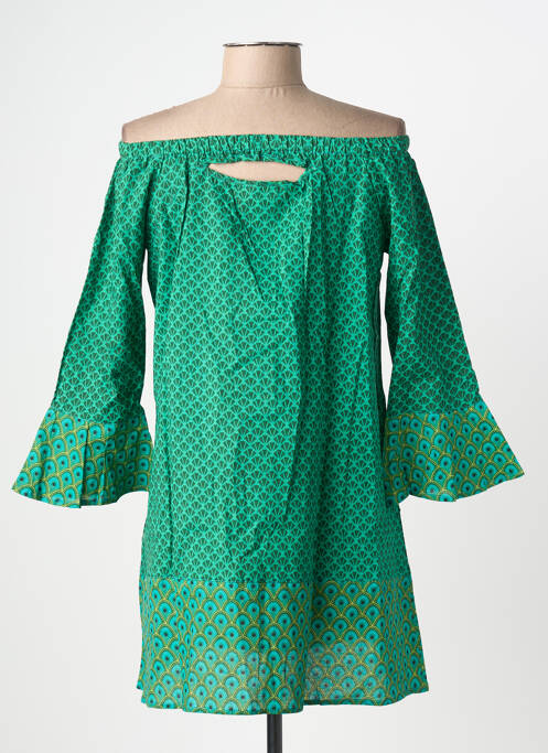 Tunique manches longues imprimé fantaisie vert SINOE BY BAMBOO'S femme