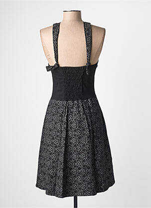Robe mi-longue imprimé fantaisie sans manche noir BAMBOO'S femme