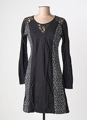 Robe courte manches longues manches longues noir BAMBOO'S femme