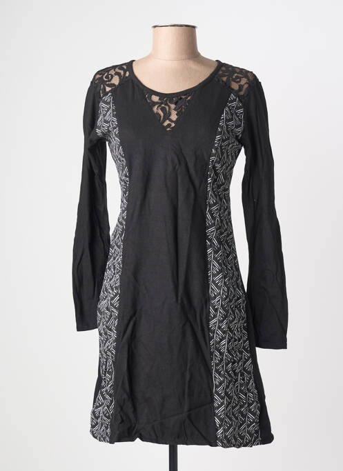 Robe courte manches longues manches longues noir BAMBOO'S femme