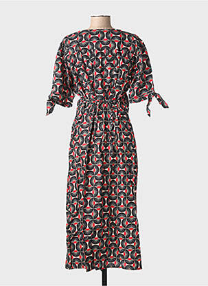 Robe longue imprimé fantaisie manches courtes noir SINOE BY BAMBOO'S femme