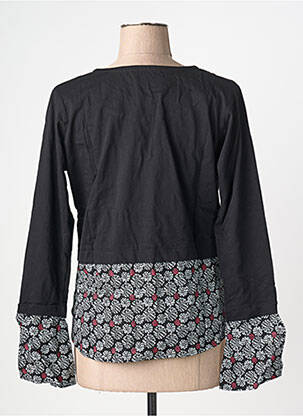 Top col rond manches longues noir BAMBOO'S femme