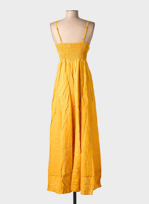 Robe longue imprimé fantaisie fines bretelles jaune SINOE BY BAMBOO'S femme