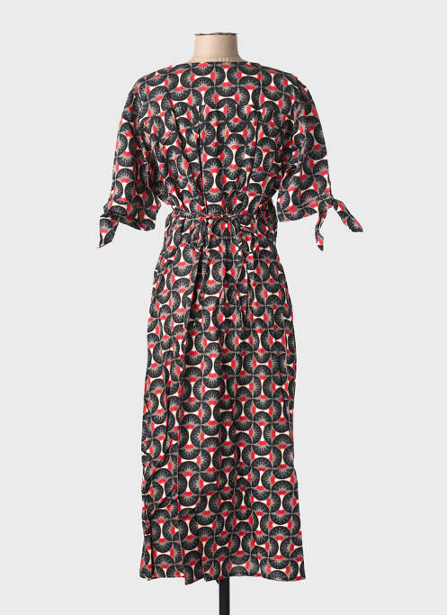 Robe longue imprimé fantaisie manches courtes noir SINOE BY BAMBOO'S femme