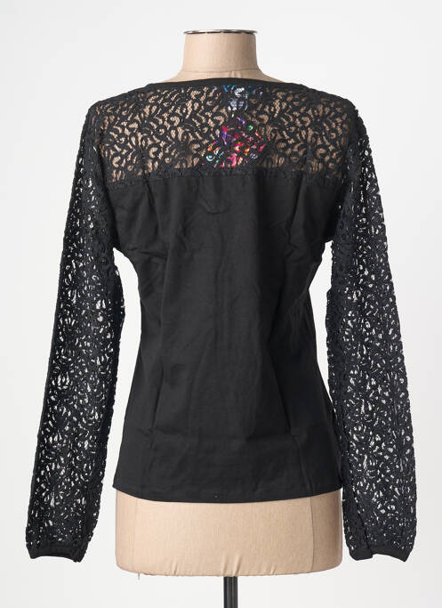 Top coupe cintrée manches longues noir BAMBOO'S femme