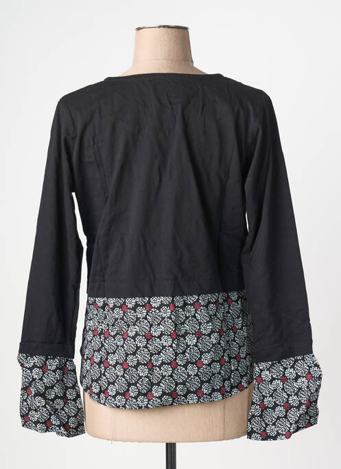 Top col rond manches longues noir BAMBOO'S femme