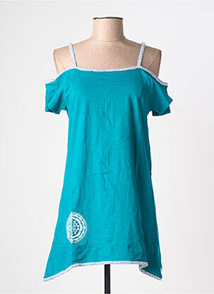 Top stretch manches courtes bleu BAMBOO'S femme