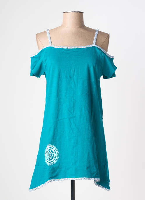 Top stretch manches courtes bleu BAMBOO'S femme