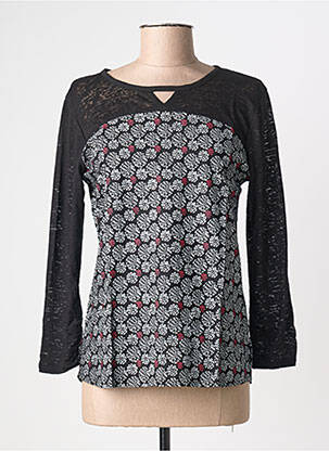 T-shirt imprimé fantaisie manches longues noir BAMBOO'S femme