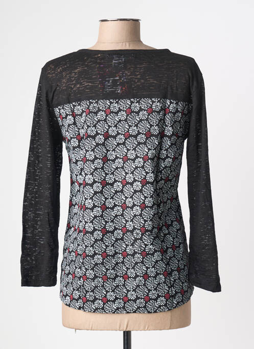 T-shirt imprimé fantaisie manches longues noir BAMBOO'S femme