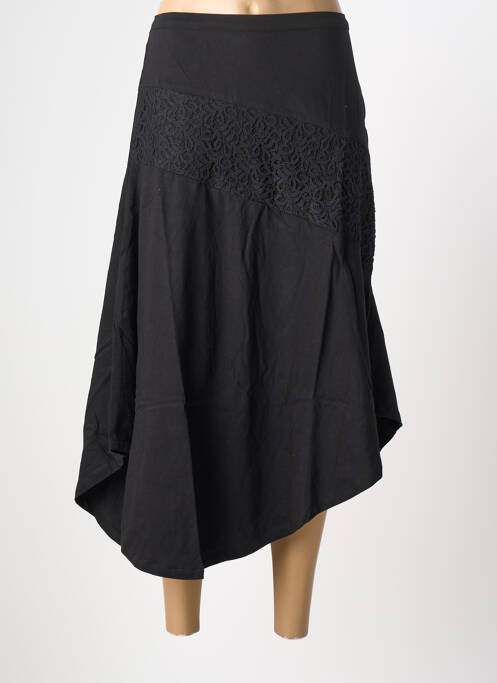 Jupe longue coupe droite noir BAMBOO'S femme