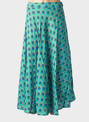 Jupe longue imprimé fantaisie bleu BAMBOO'S femme