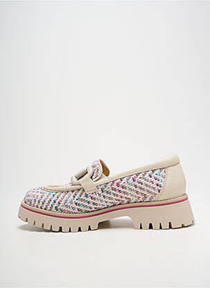 Mocassins tissage satiné talon de 4 à 6cm beige SOFTWAVES femme