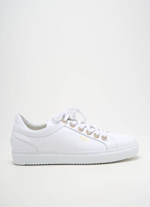 Baskets tissage satiné talon plat jusqu'à 3cm blanc MYMA femme