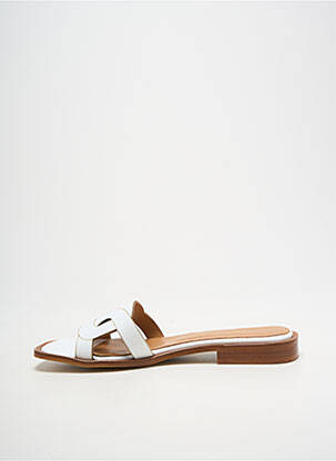 Mules/sabots chiquet talon plat jusqu'à 3cm blanc JHAY femme