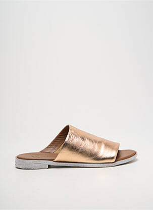 Mules/sabots tissage satiné talon plat jusqu'à 3cm marron LUNE & L'AUTRE femme