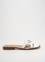 Mules/sabots chiquet talon plat jusqu'à 3cm blanc JHAY femme