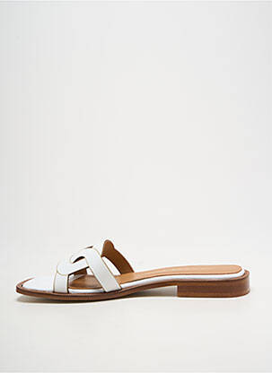 Mules/sabots chiquet talon plat jusqu'à 3cm blanc JHAY femme