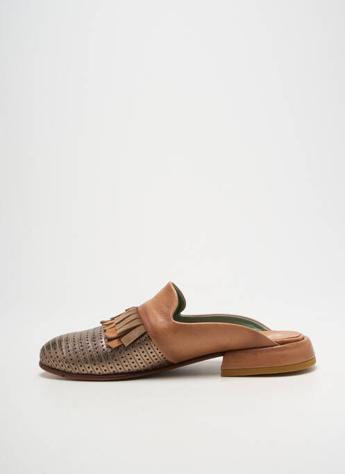 Mules/sabots semelle extérieure cuir talon plat jusqu'à 3cm marron FELMINI femme