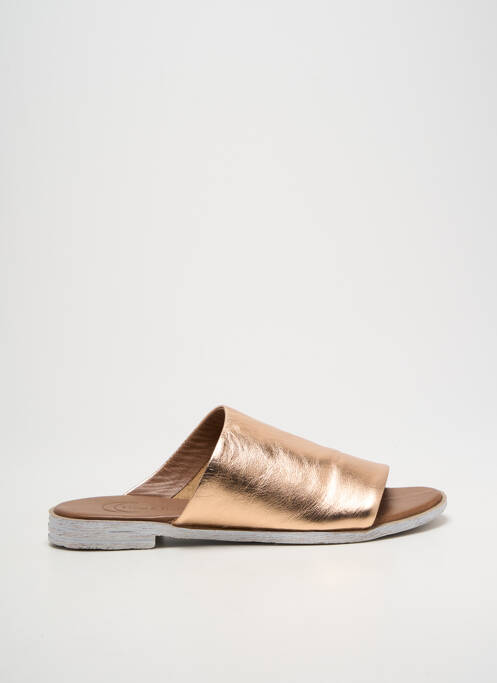 Mules/sabots tissage satiné talon plat jusqu'à 3cm marron LUNE & L'AUTRE femme