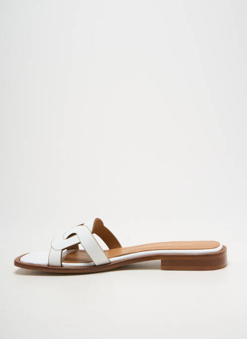 Mules/sabots chiquet talon plat jusqu'à 3cm blanc JHAY femme