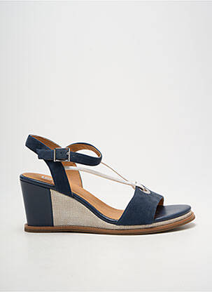 Sandales/nu pieds tissage satiné talon de 7 à 9cm bleu FUGITIVE femme