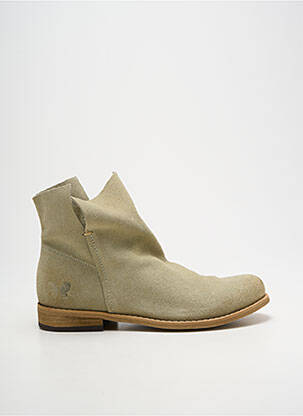 Bottines/boots nubuck talon plat jusqu'à 3cm vert FELMINI femme