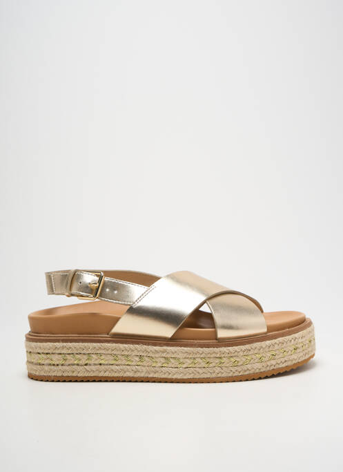 Sandales/nu pieds matière lisse talon de 4 à 6cm or NO NAME femme