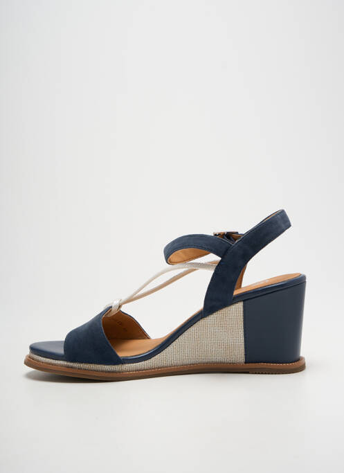 Sandales/nu pieds tissage satiné talon de 7 à 9cm bleu FUGITIVE femme