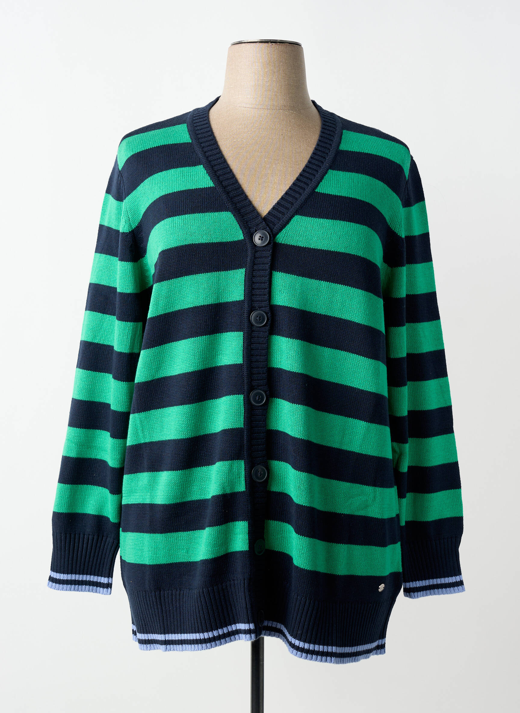 Gilet manches longues fermeture boutonnée sur le devant bleu SHEEGO femme