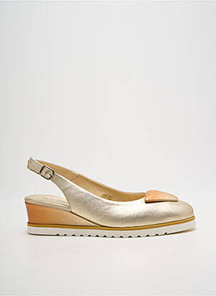 Sandales/nu pieds tissage satiné talon de 4 à 6cm or SOFTWAVES femme