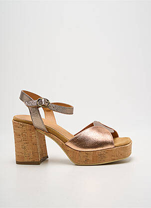 Sandales/nu pieds matière lisse talon de 7 à 9cm rose MINKA DESIGN femme