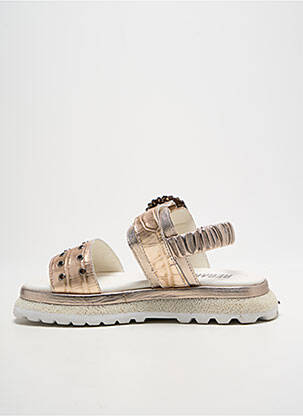 Sandales/nu pieds tissage satiné talon de 4 à 6cm or REGARD femme