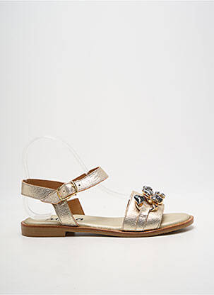 Sandales/nu pieds matière lisse talon plat jusqu'à 3cm or MYMA femme