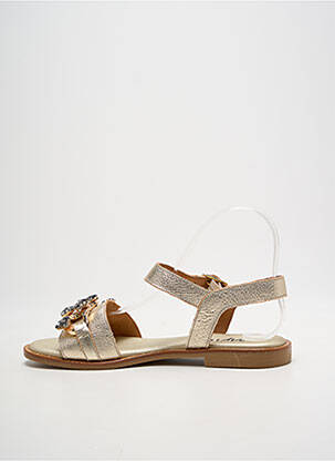 Sandales/nu pieds chiquet talon plat jusqu'à 3cm or MYMA femme
