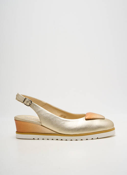 Sandales/nu pieds tissage satiné talon de 4 à 6cm or SOFTWAVES femme