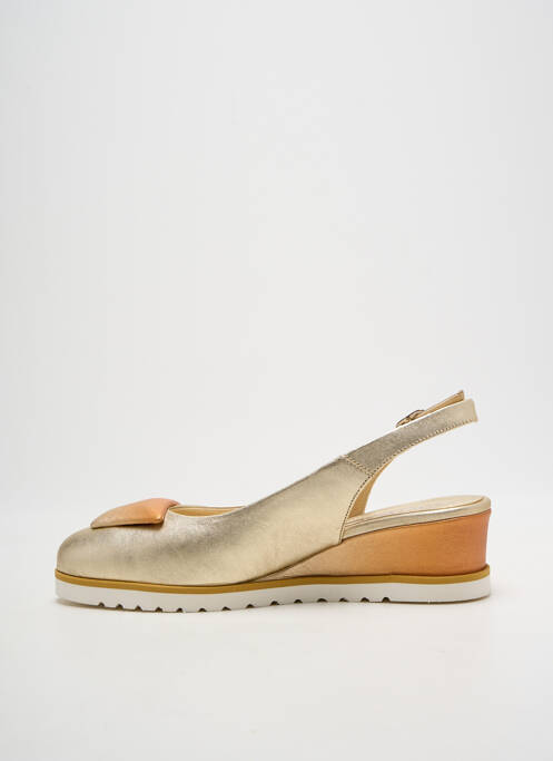 Sandales/nu pieds tissage satiné talon de 4 à 6cm or SOFTWAVES femme