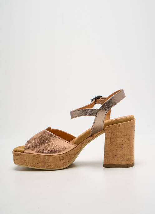 Sandales/nu pieds matière lisse talon de 7 à 9cm rose MINKA DESIGN femme