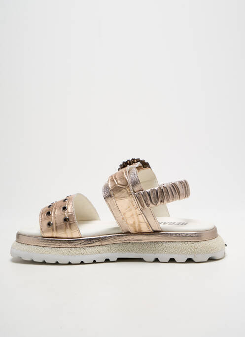 Sandales/nu pieds tissage satiné talon de 4 à 6cm or REGARD femme