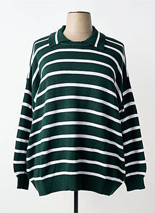 Pull stretch manches longues vert SHEEGO femme