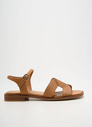 Sandales/nu pieds chiquet talon plat jusqu'à 3cm marron JHAY femme