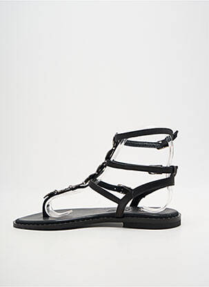 Tongs tissage satiné talon plat jusqu'à 3cm noir KOTRIS femme