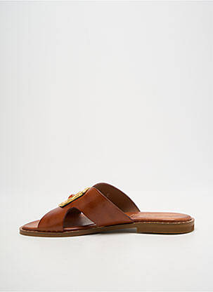 Mules/sabots tissage satiné talon plat jusqu'à 3cm marron KOTRIS femme
