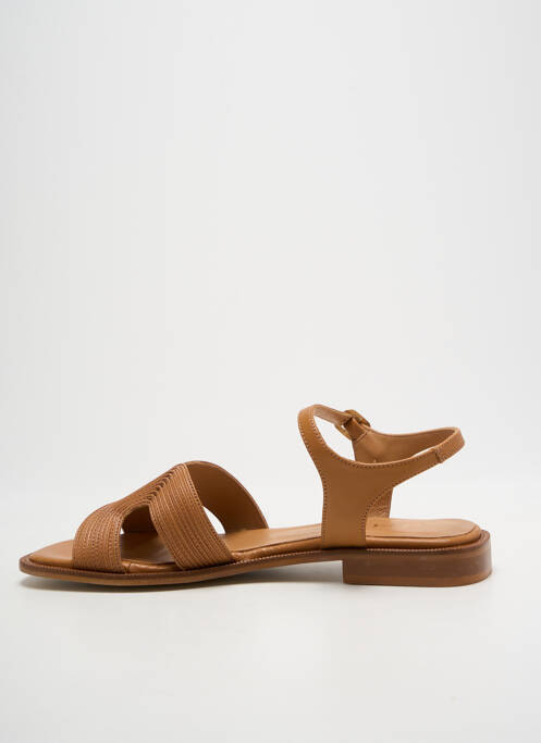 Sandales/nu pieds chiquet talon plat jusqu'à 3cm marron JHAY femme