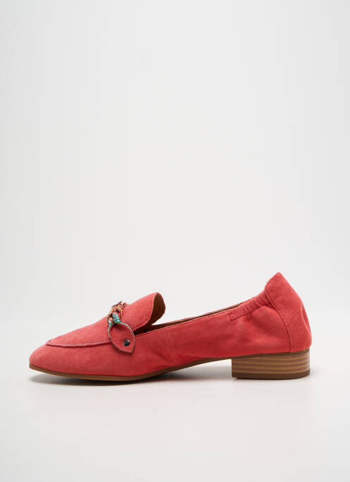 Mocassins nubuck talon plat jusqu'à 3cm rouge MAM'ZELLE femme