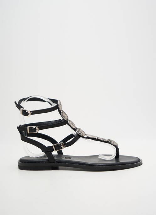 Tongs tissage satiné talon plat jusqu'à 3cm noir KOTRIS femme