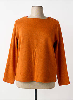 Pull coupe droite manches longues orange TOM TAILOR femme
