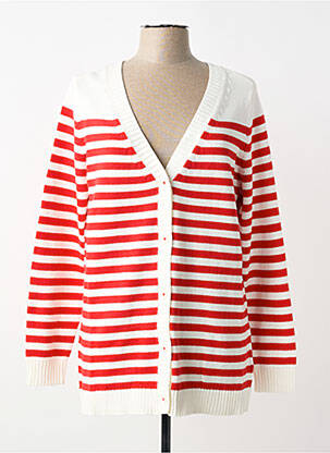 Gilet manches longues fermeture boutonnée sur le devant rouge SHEEGO femme